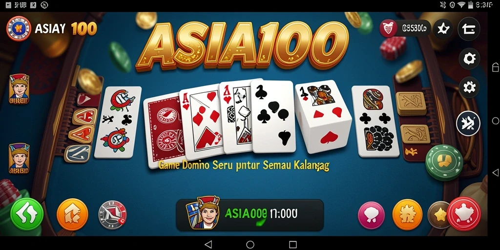 Screenshot gameplay ASIA100 menunjukkan aksi seru permainan domino.