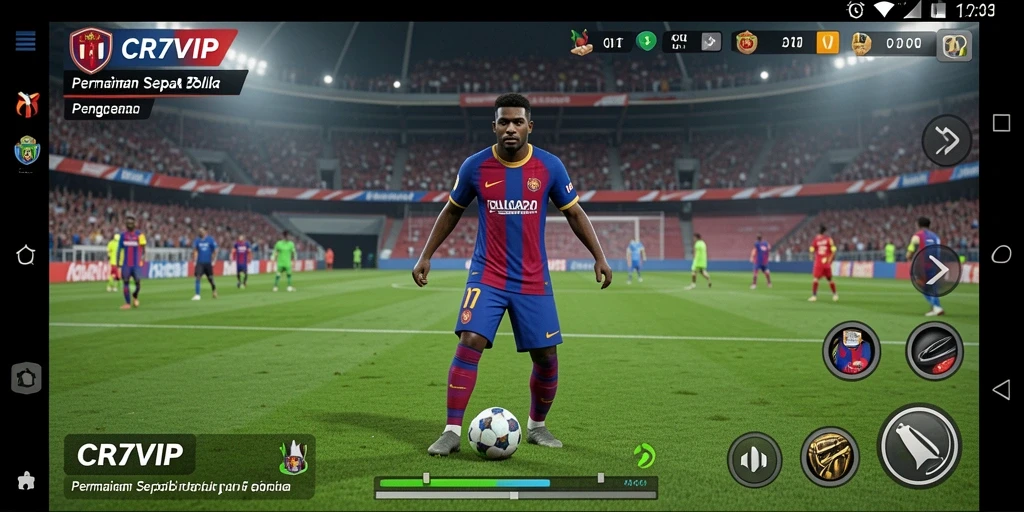 Screenshot gameplay yang mendebarkan dari CR7VIP.