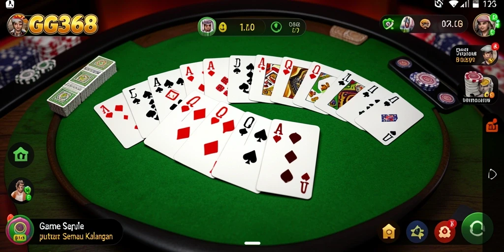 Tampilan gameplay seru game Gaple GG368.
