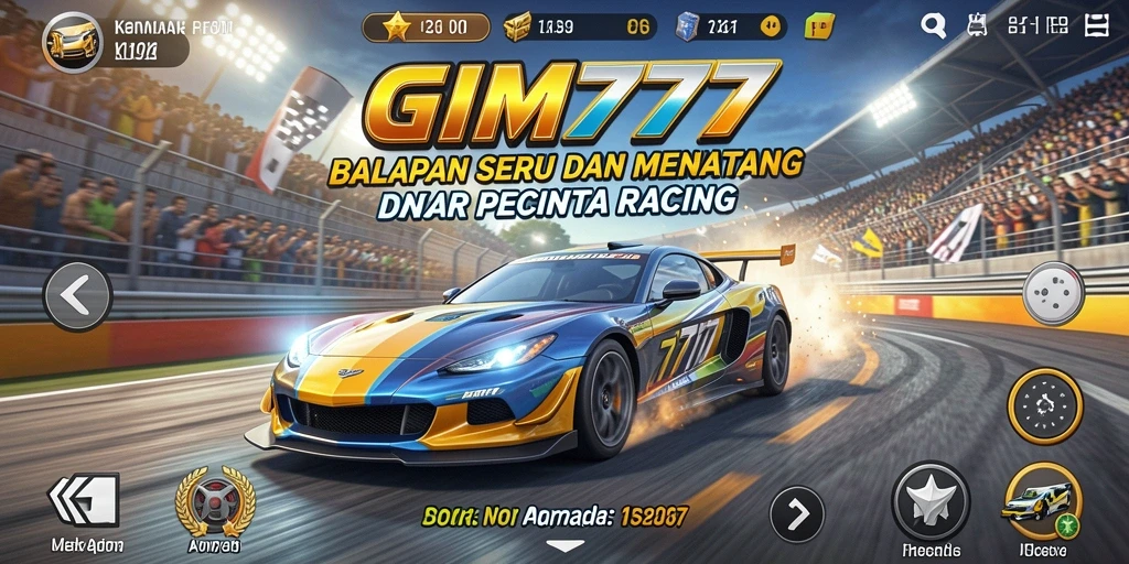Screenshot gameplay GIM777 menampilkan aksi balapan yang seru dan dramatis.