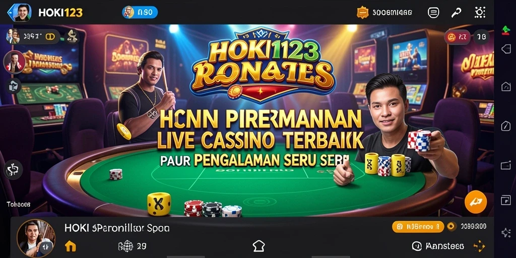 Tampilan menarik dari HOKI123 saat bermain Live Casino langsung.