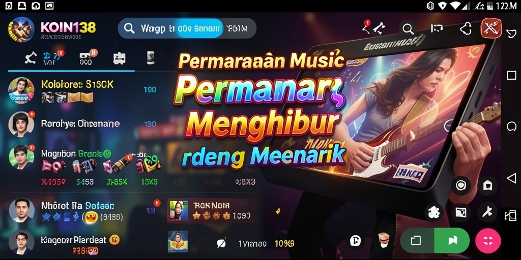 Screenshot gameplay menunjukkan pengguna menikmati permainan musik yang interaktif.