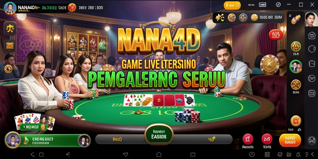 Tampilan gameplay seru di NANA4D dengan dealer profesional di Live Casino.