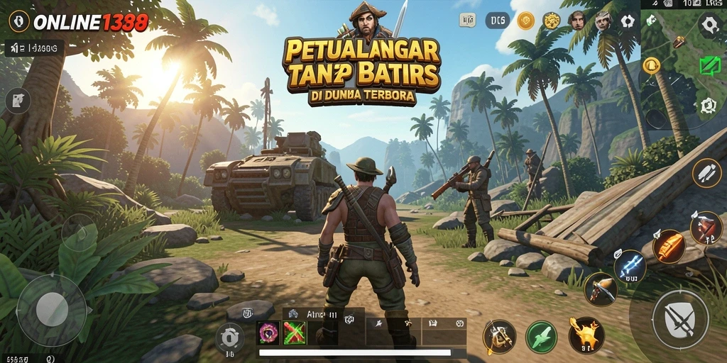 Screenshot gameplay <strong>ONLINE138</strong> menampilkan dunia terbuka yang memukau.
