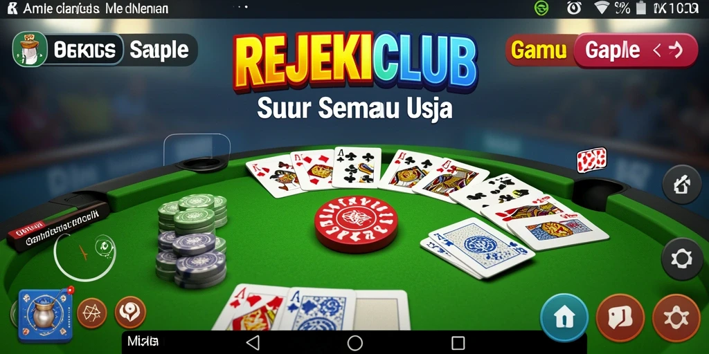 Screenshot menunjukkan gameplay seru REJEKICLUB saat bermain Gaple.