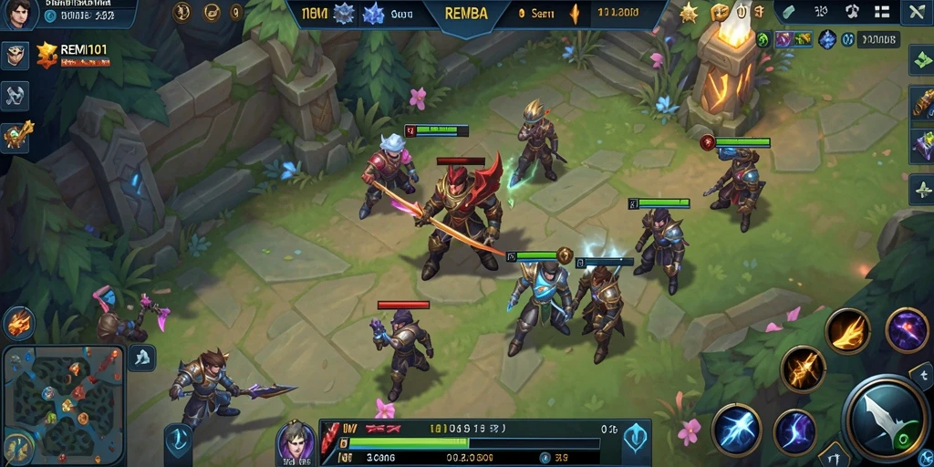 Tampilan gameplay MOBA yang intens dalam REMI101
