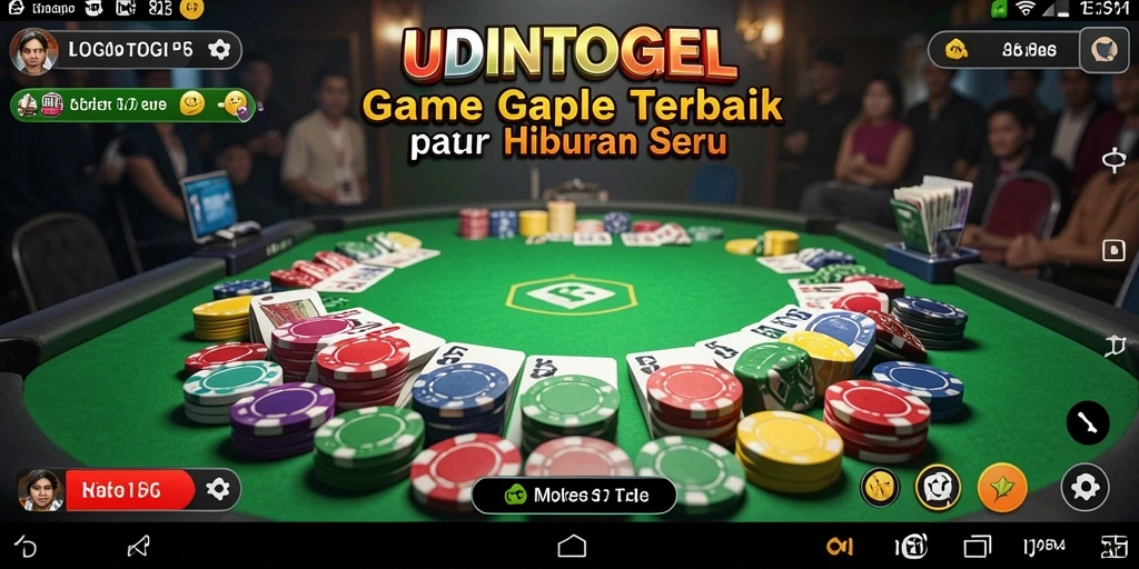 Screenshot gameplay seru UDINTOGEL menampilkan aksi Gaple yang mendebarkan.
